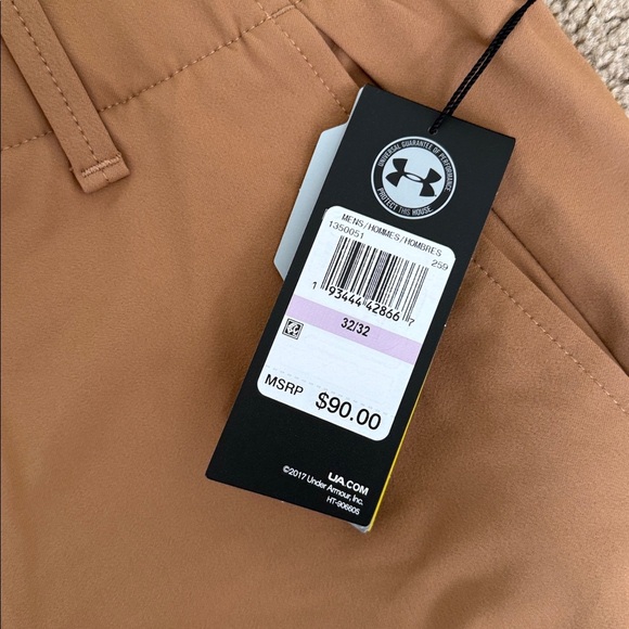 NWT Under Armour Iso Chill Heat Gear Taper Golf Pants Chinos Tan/Brown - Picture 4 of 7